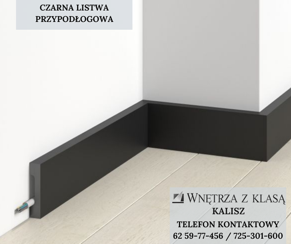 Czarne listwy przypodłogowe